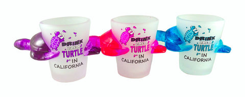 Drink Like a Turtle in California Shot Glass Set of 3