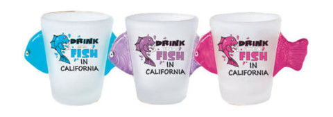 Drink Like a Fish in California Shot Glass Set of 3