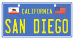 San Diego Aluminum Novelty License Plate