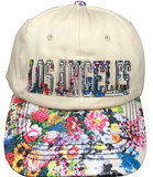 Hat white floral w/ Stitched floral City namedrop