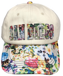 Hat white floral w/ Stitched floral City namedrop
