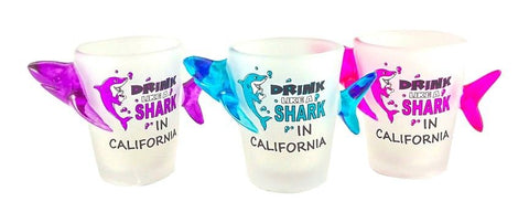 Drink Like a Shark in California Shot Glass Set of 3