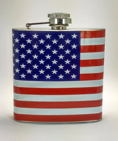 USA Flag Stainless Steel 6 oz Flask