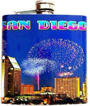 San Diego Skyline Fireworks Stainless Steel 6 oz Flask